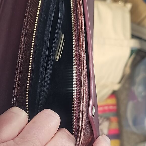 Clutch by BCBGMAXAZRIA  Burgundy Brown Croc Pattern - Picture 4 of 4